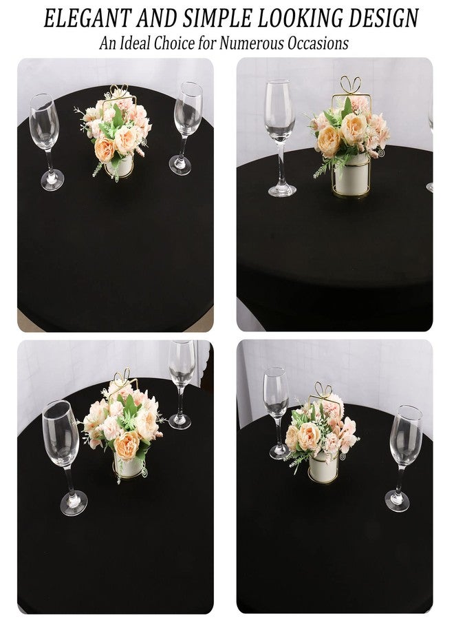 Fivenl 4 Pack 5FT Round Spandex Tablecloth, 60 Inch Black, Stretchable Table Cover, Washable and Wrinkle Resistant, Fitted Round Table for Wedding, Banquet, Birthday, Party, Restaurant - Image 5